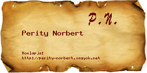Perity Norbert névjegykártya